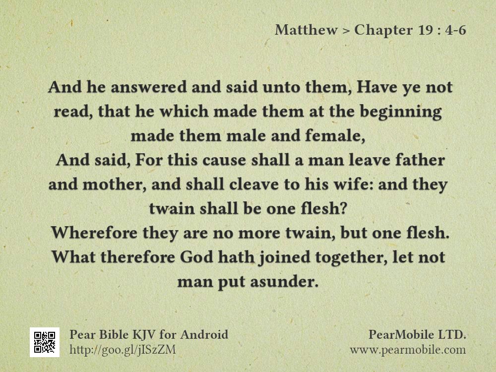 Matthew, Chapter 19:4-6